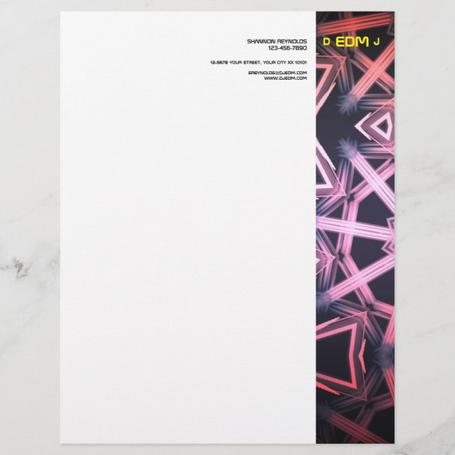 DJ EDM Letterhead Brevhuvud (Framsida)