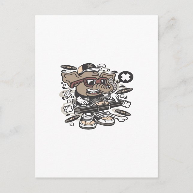 Dj Elephant Vykort (Framsida)