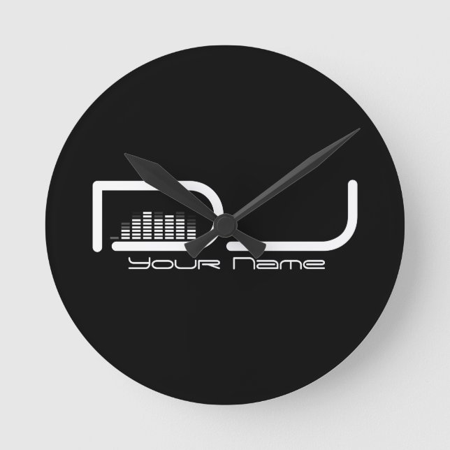 DJ Equalizer Wall Clock Rund Klocka (Framsida)