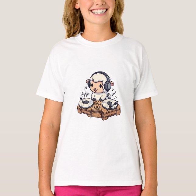 DJ Får Musikmixande Barn T Shirt (Framsida)