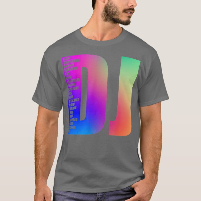 DJ Färg - Music Beat Disk Jockey T Shirt (Framsida)