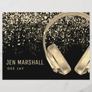 DJ faux guld foil, effekt på musik Reklamblad