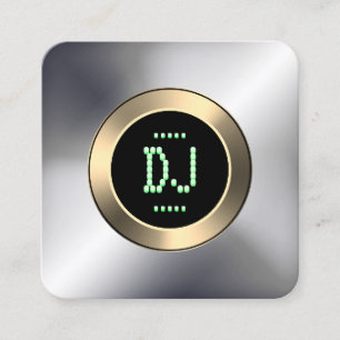 DJ faux visning metallic Fyrkantigt Visitkort