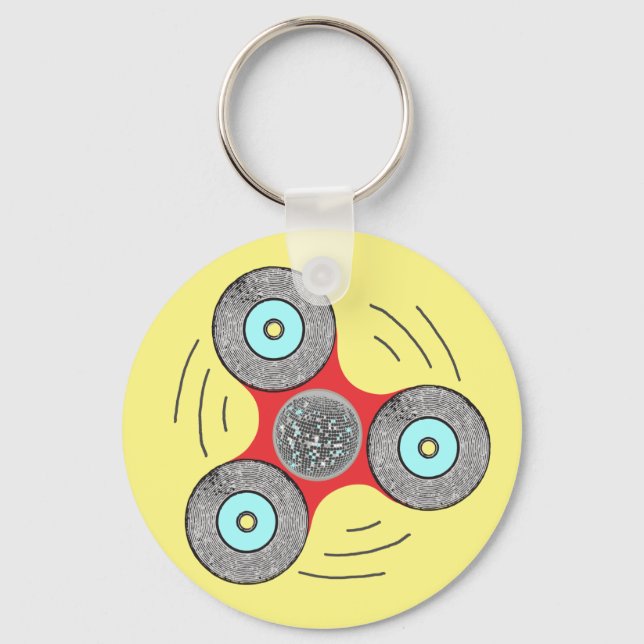 DJ Fidget Spinner Nyckelring (Framsida)