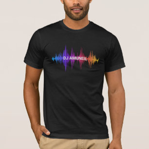 DJ-filer med Vinkar Färgad för fetstil, Audio T Shirt