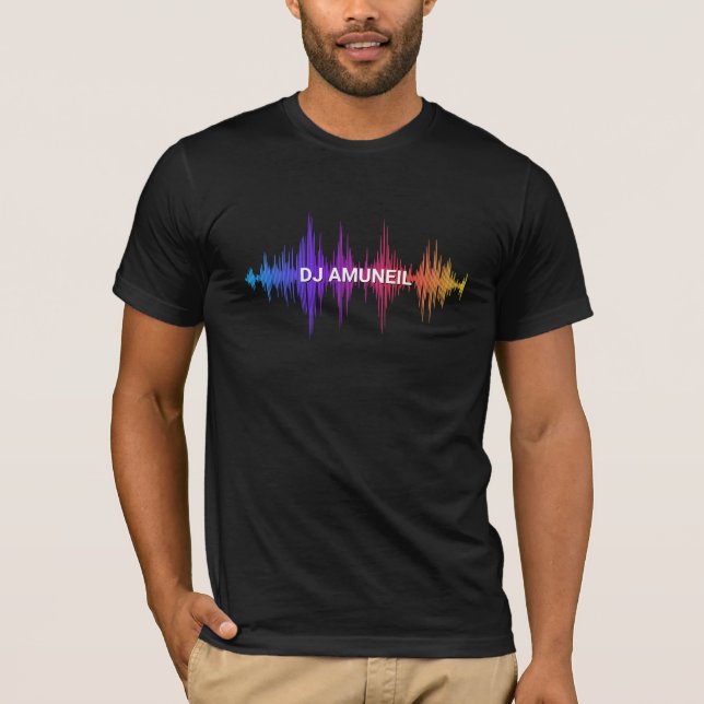 DJ-filer med Vinkar Färgad för fetstil, Audio T Shirt (Framsida)