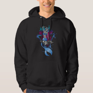 DJ-flicka med hörlurar Mixer Söt estetisk DJ Me Hoodie