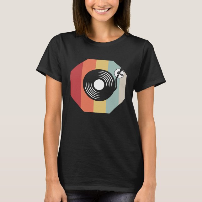 DJ för Manar Graphic Techno Discjockey Disk Jockey T Shirt (Framsida)