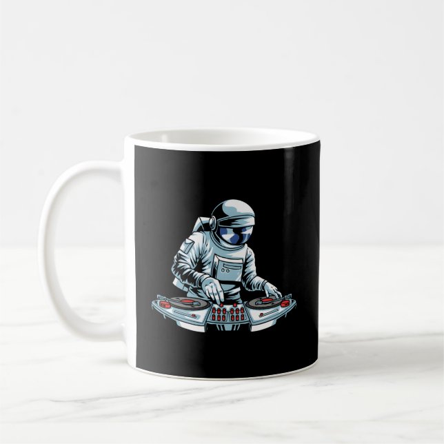 Dj Gear Set Turntable Vinyl Astronaut Disk Jockey Kaffemugg (Vänster)