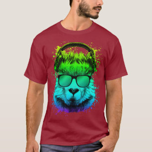 DJ Gift for Ravers EDM Techno House Music Llama T Shirt