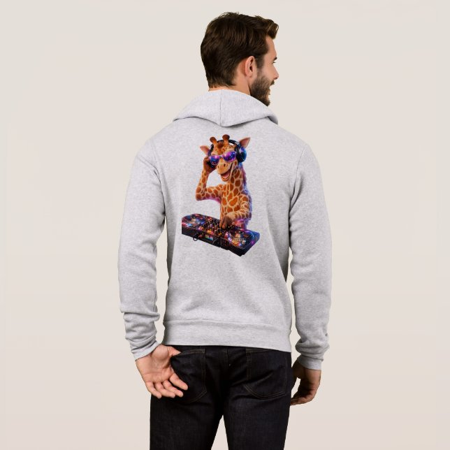 DJ-Giraff 4D-partyhoodie T Shirt (Hel baksida)