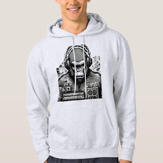 Dj Gorilla ape Hoodie (Framsida)