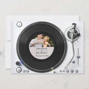 DJ grammofon foto bröllopsinbjudan Inbjudningar