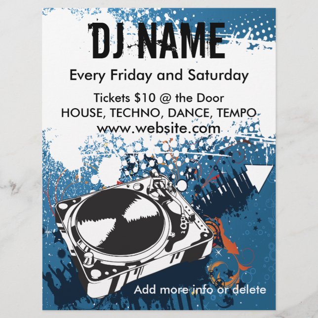 DJ Grunge Music Flyer (Framsidan)