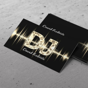 DJ Guld Ljud Vinkarare Professionell Deejay Music Visitkort