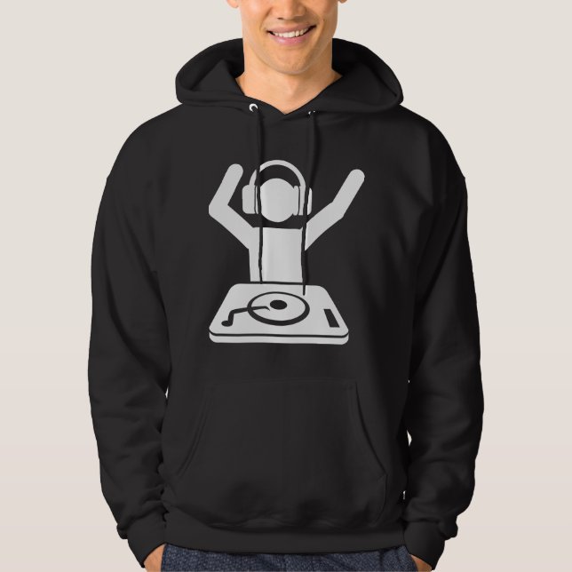 Dj-händer i luften sweatshirt med luva (Framsida)