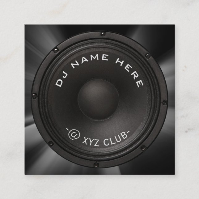 DJ-högtalare, Affärskort Fyrkantigt Visitkort (Framsida)