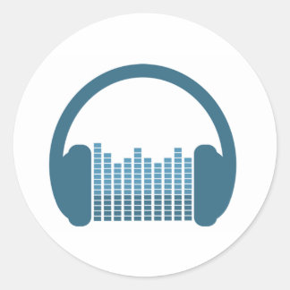 Dj-hörlurar, DJ-logotyp Runt Klistermärke