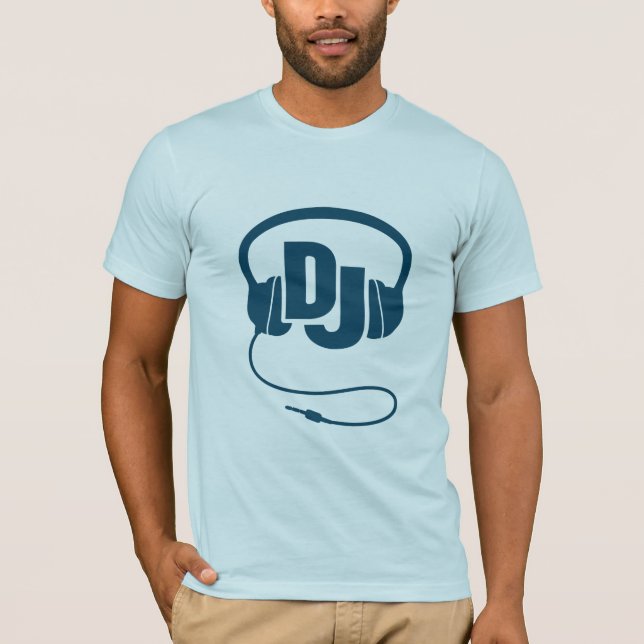 DJ-hörlurar grafisk mynta och teal manar t-shirt (Framsida)