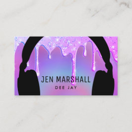 DJ-hörlurar på glitter-droppar Visitkort