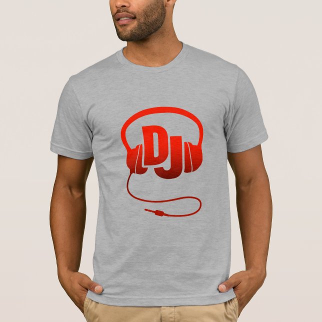 DJ-hörlurar röd grafisk t-shirt (Framsida)