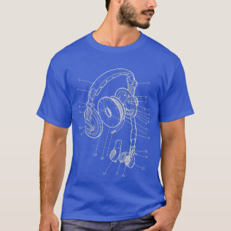 DJ-hörlurdiagram för Music älskare T Shirt