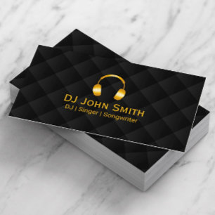 DJ-hörlursikon Luxury Black & Guld Visitkort