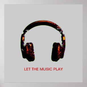 dj hörlursmusik för väggar poster