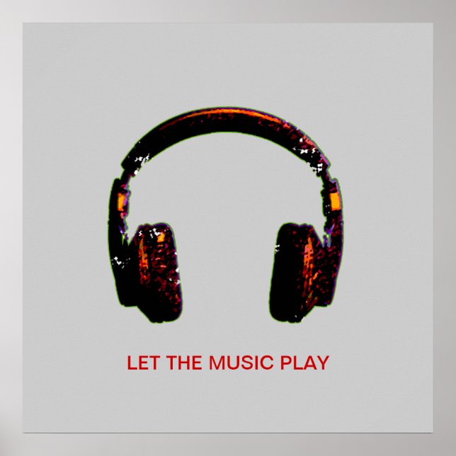 dj hörlursmusik för väggar poster (Framsidan)