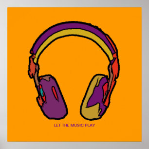 dj hörlursväggkonst poster