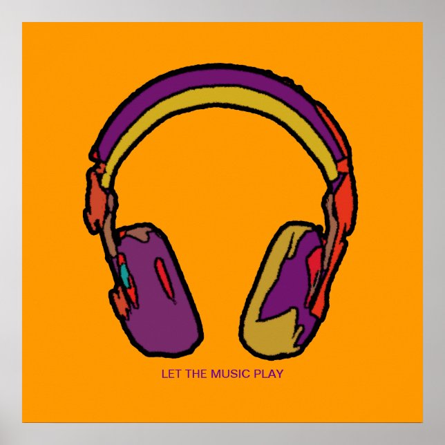dj hörlursväggkonst poster (Framsidan)