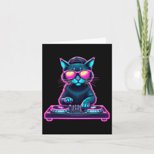 Dj House Cat Rainbow Dj Cat Kattunge Kort