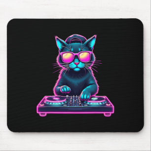 Dj House Cat Rainbow Dj Cat Kattunge Musmatta