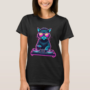 Dj House Cat Rainbow Dj Cat Kattunge T Shirt