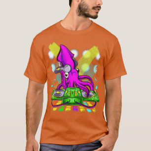 DJ House Music Octopus Disk Jockey Kärlek Music T Shirt