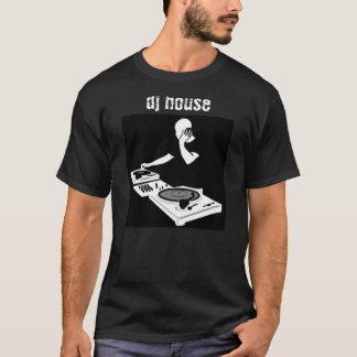 Dj-hus (vit på svart) tee shirt