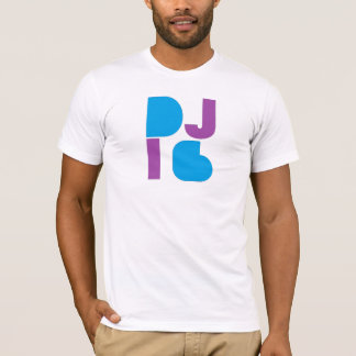 DJ i6 Lila/blå Logotyp 1 Manar vit T-shirt
