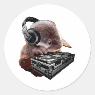 DJ inga utter Runt Klistermärke