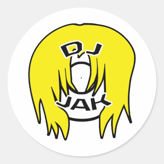 DJ JAK Stickers Runt Klistermärke (Framsida)
