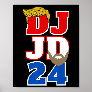Dj Jd 24 Trump Frisyr Vance Skägg 2024 Republikan Poster