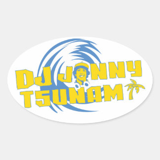 DJ Jonny Tsunami Sticker Ovalt Klistermärke