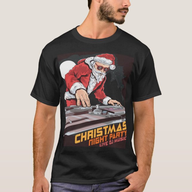 DJ Jultomten jul T Shirt (Framsida)