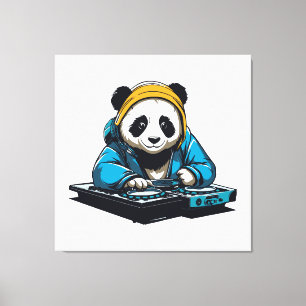 DJ Kawaii Panda Canvastryck