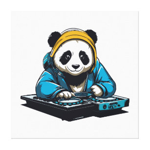 DJ Kawaii Panda Canvastryck