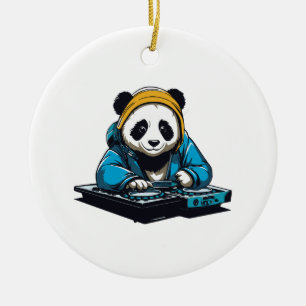 DJ Kawaii Panda Julgransprydnad Keramik