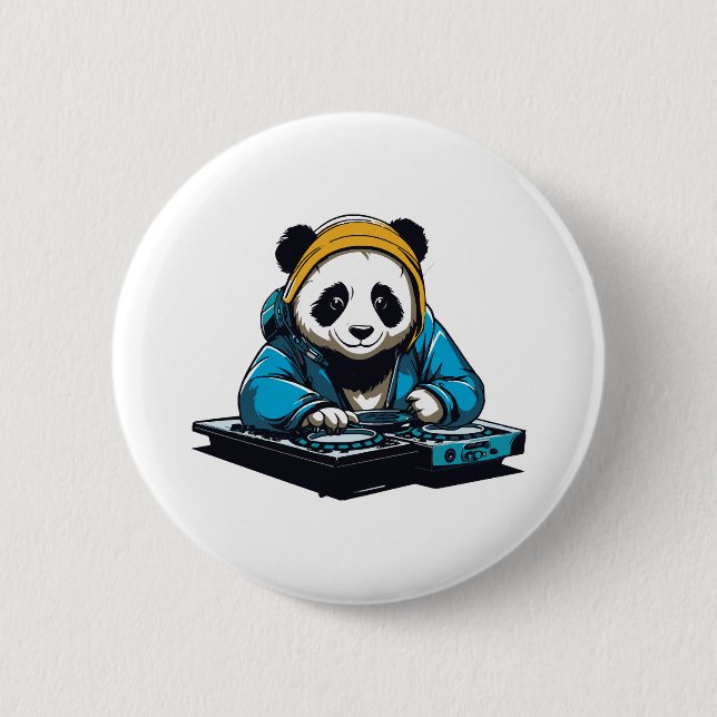 DJ Kawaii Panda Knapp (Framsida)
