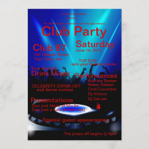 DJ Klubb Party-inbjudan Inbjudningar