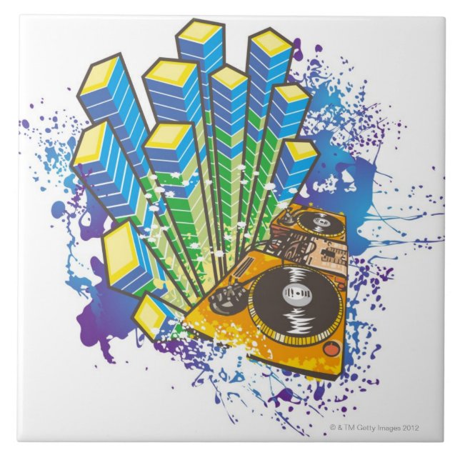 Dj-kontrollbord Kakelplatta (Framsidan)