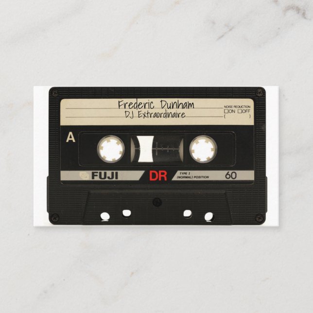 DJ-kort - Vintage Mixtape Visitkort (Framsida)