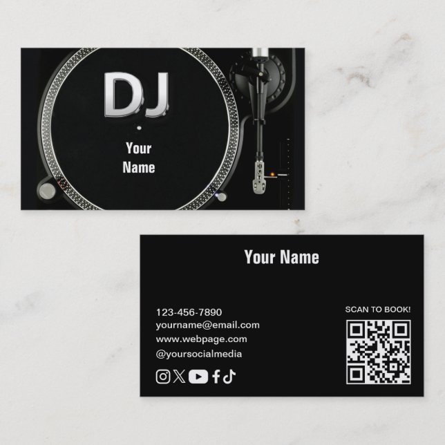 DJ-kort Visitkort (Fram/baksida)